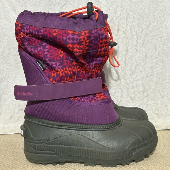 Columbia Kids Purple Powderbug Waterproof Insulated Snow Winter Boots SZ 4 - Picture 1 of 11